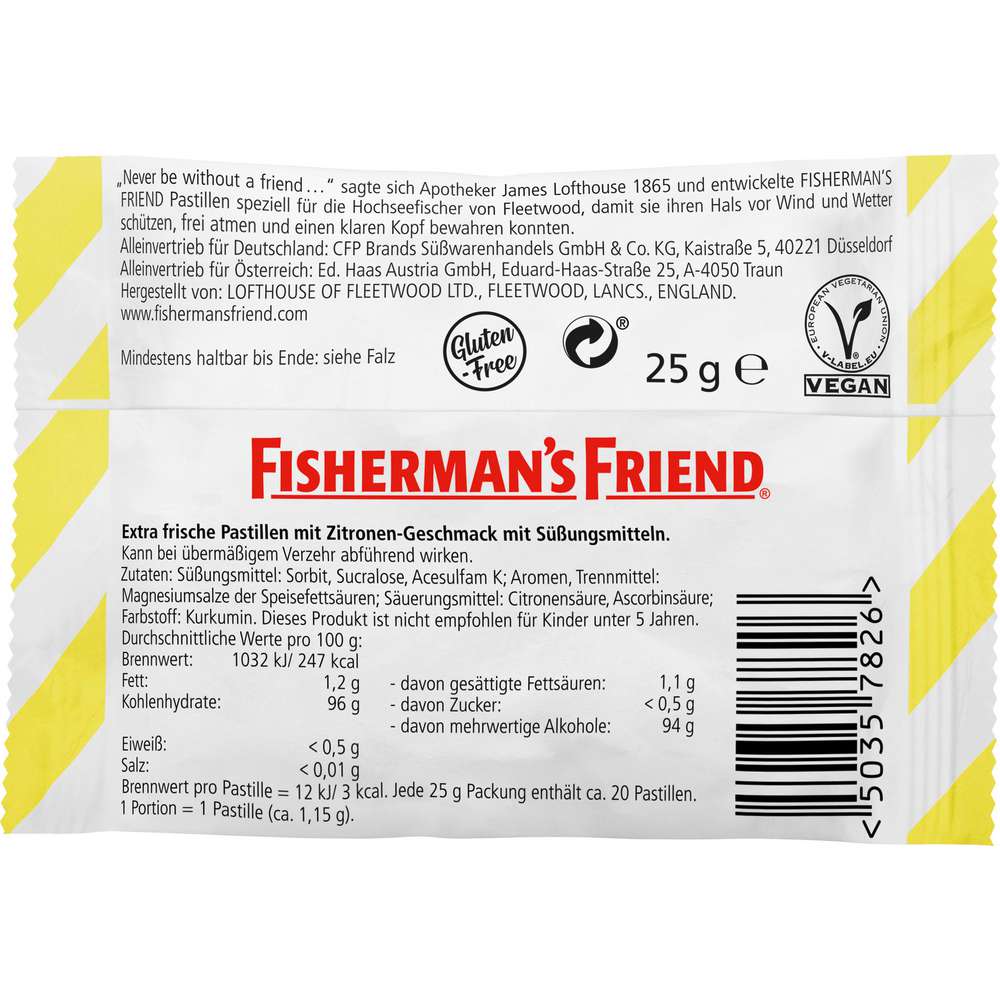 Produktabbildung Fisherman's Friend Lemon Pastillen, ohne Zucker