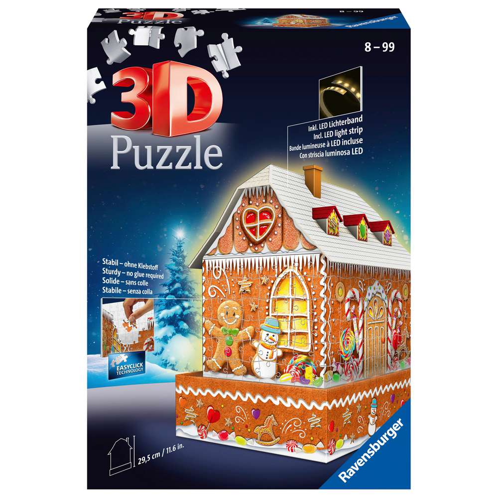 Produktabbildung Ravensburger 3D Puzzle Lebkuchenhaus bei Nacht