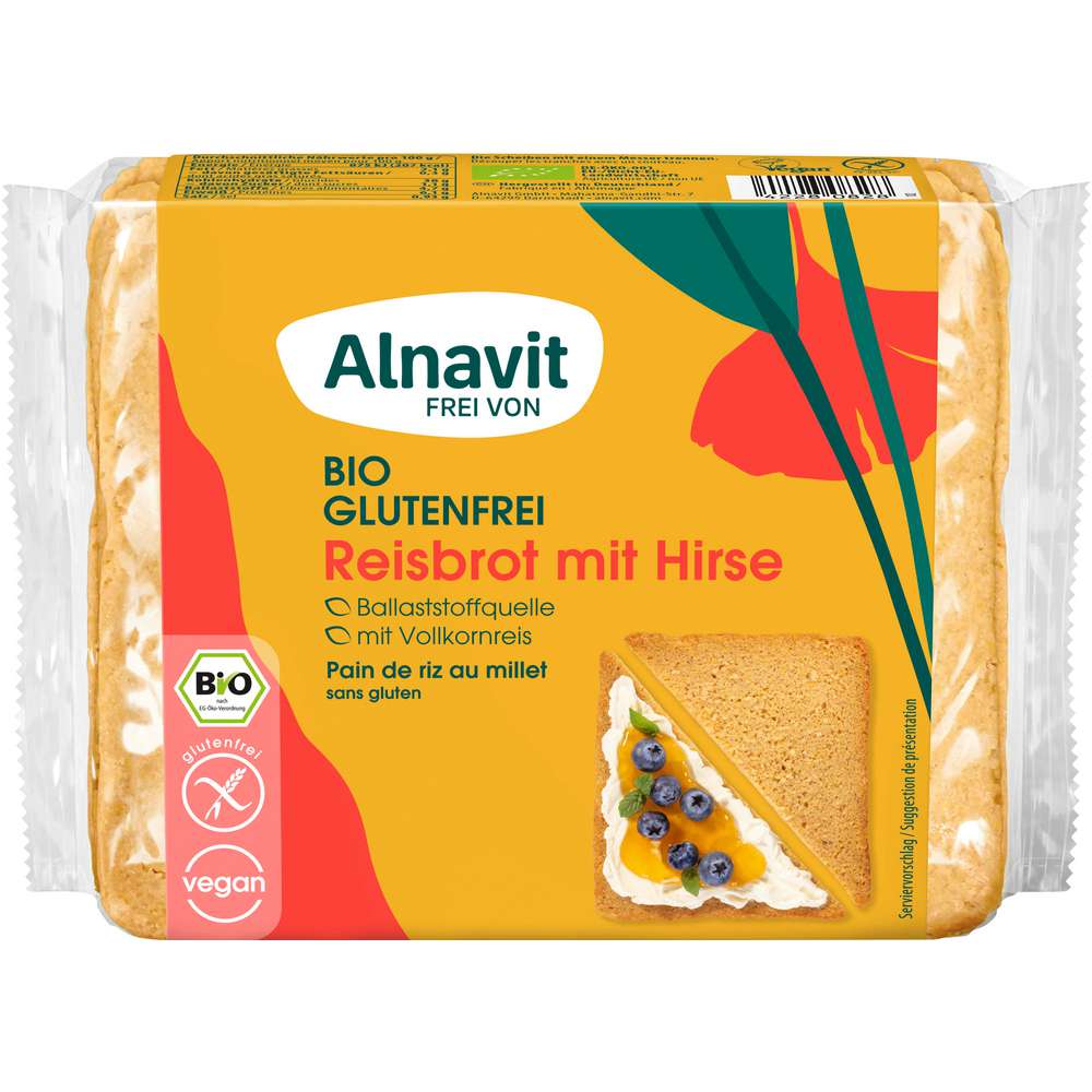 Produktabbildung Alnavit Bio Reisbrot mit Hirse