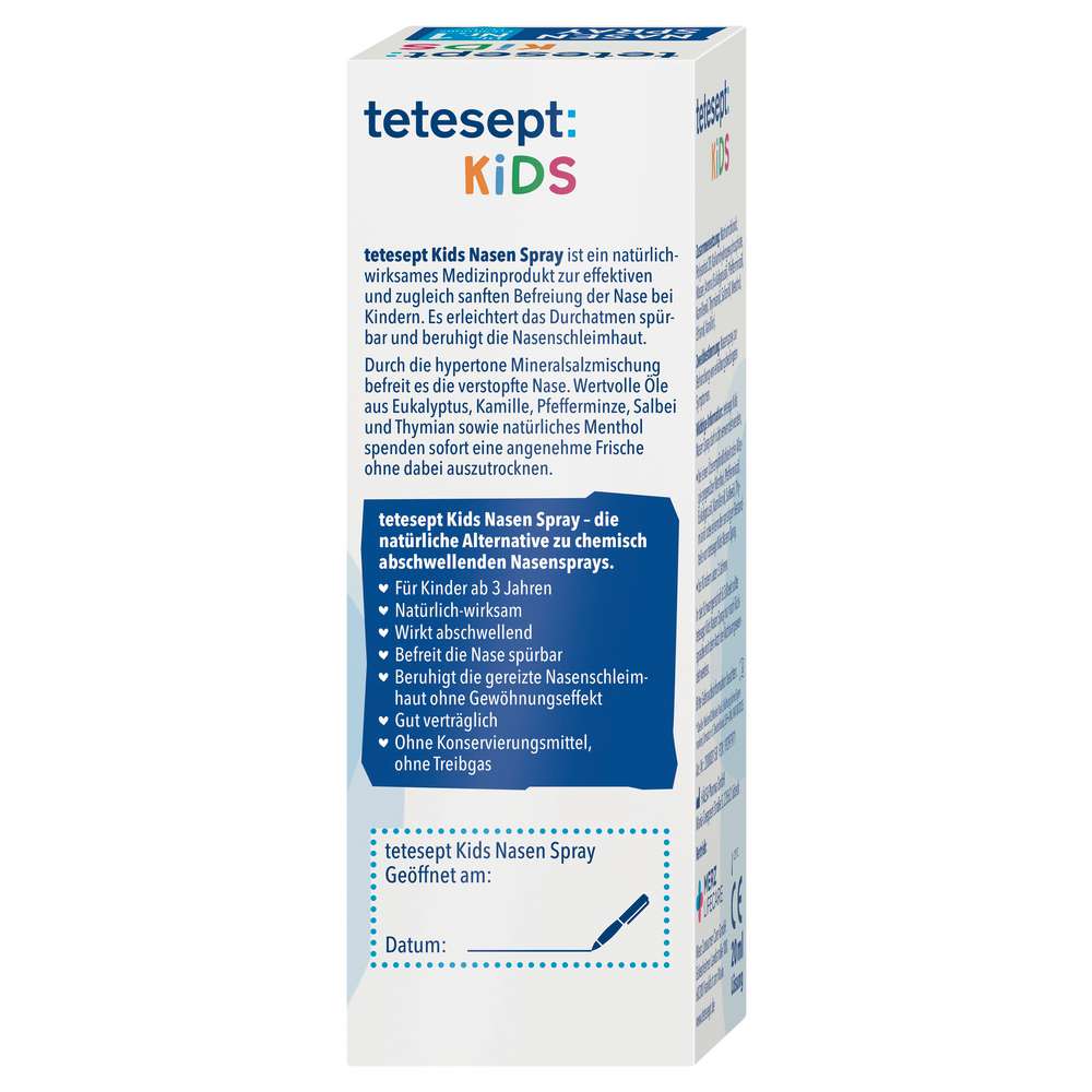 Produktabbildung tetesept Nasenspray Kids, Eukalyptusöl & Kamille