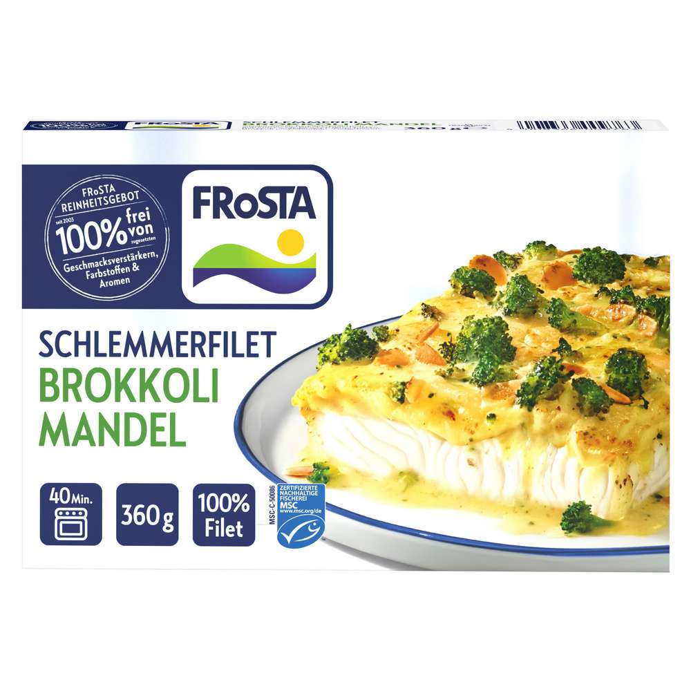 Produktabbildung Frosta MSC Schlemmer-Filet Brokkoli Mandel, tiefgekühlt