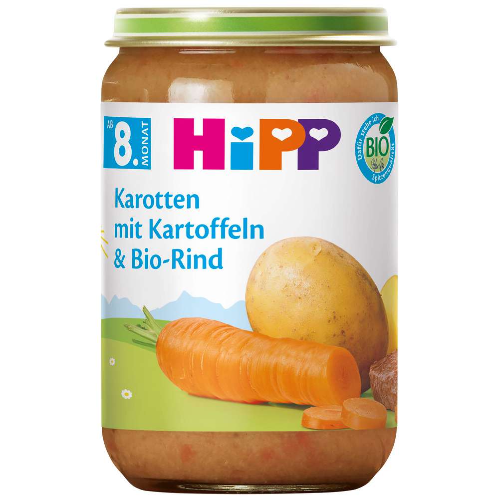 Produktabbildung Hipp Babynahrung Menü, Kartoffel/Gemüse/Bio-Rind