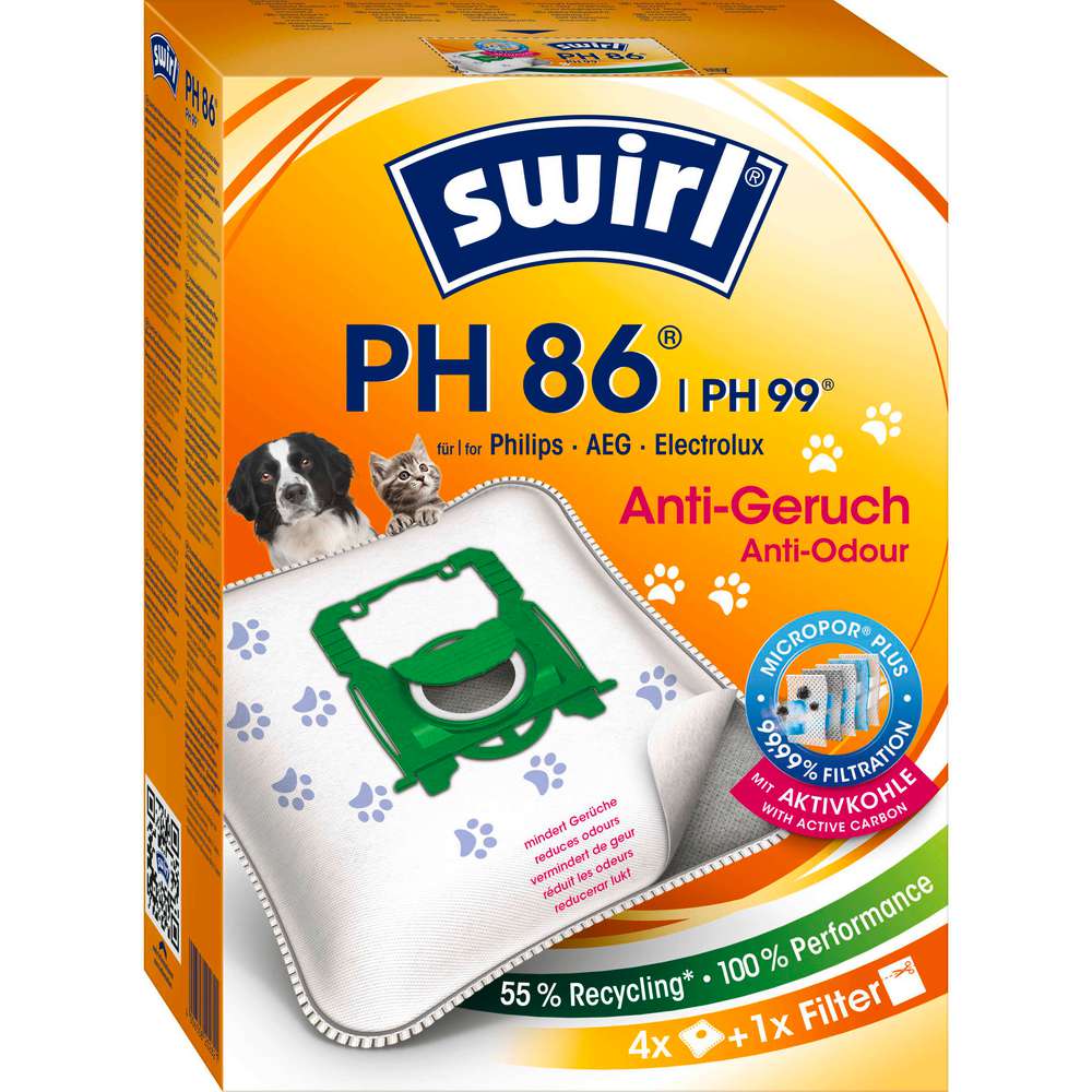 Produktabbildung Swirl Staubsaugerbeutel PH86, Anti-Odour