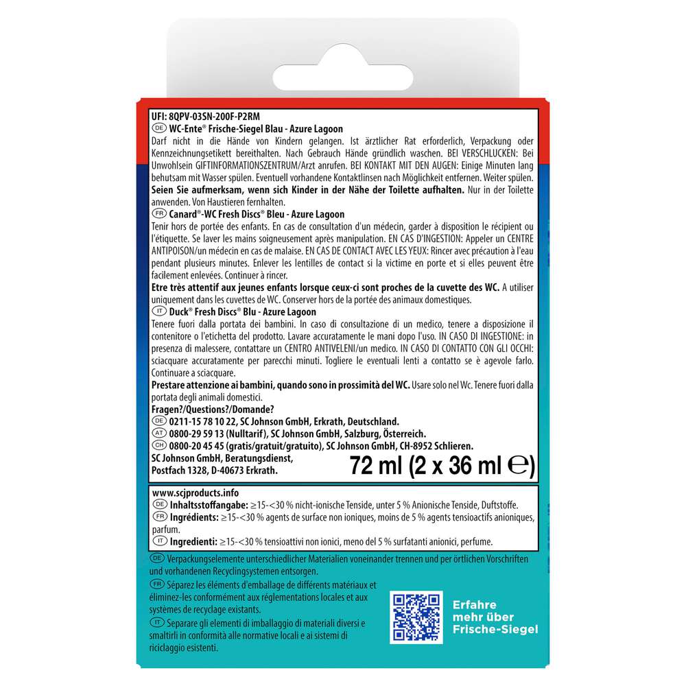 Produktabbildung WC Ente Frische-Siegel, Azure Lagoon, Nachfüller