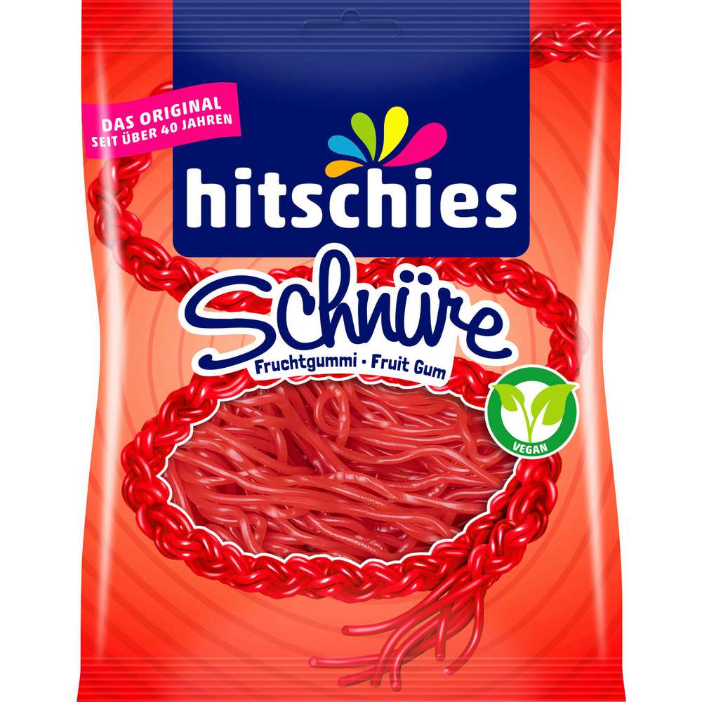 Produktabbildung Hitschler Fruchtgummi-Schnüre, Erdbeere