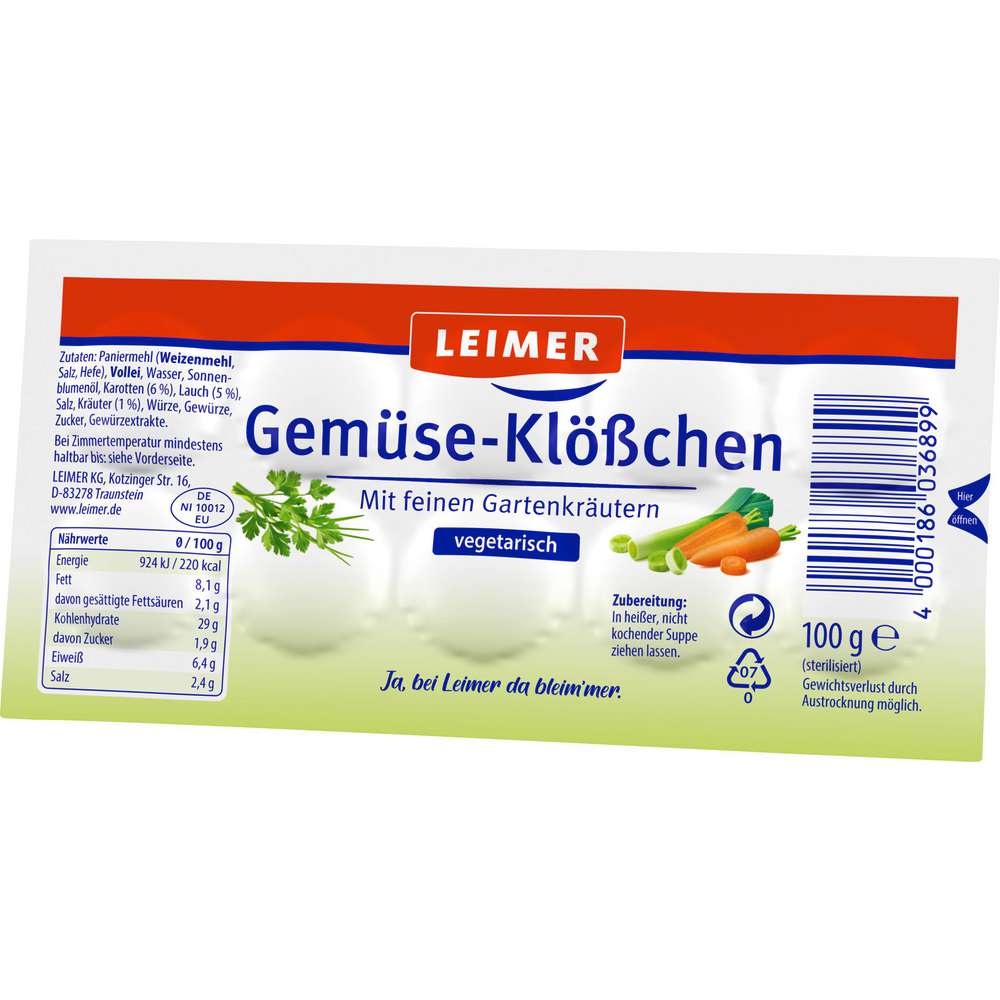 Produktabbildung Leimer Vegetarische Suppenklößchen