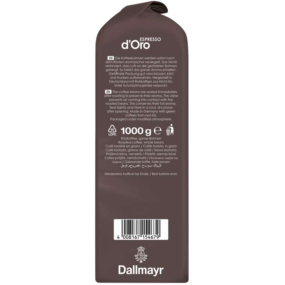 Produktabbildung Dallmayr Espresso d'Oro, ganze Bohne