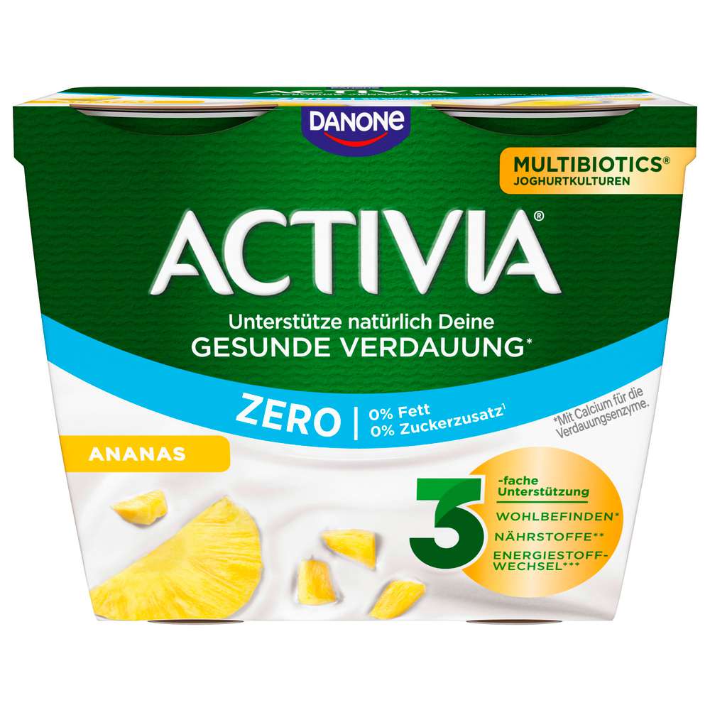 Produktabbildung Activia Fruchtjoghurt Zero, Ananas