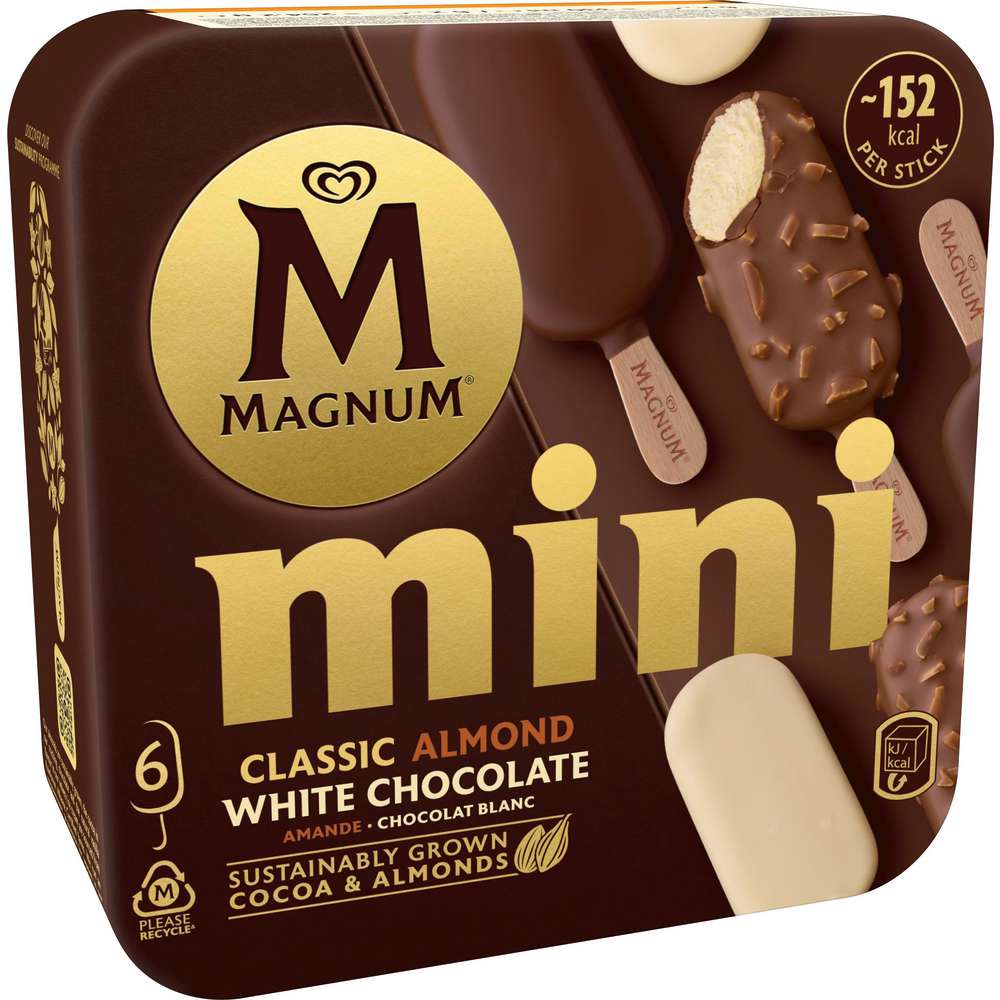 Produktabbildung Magnum Stiel-Eis Mini Mix, Classic, Weiße Schokolade & Mandel