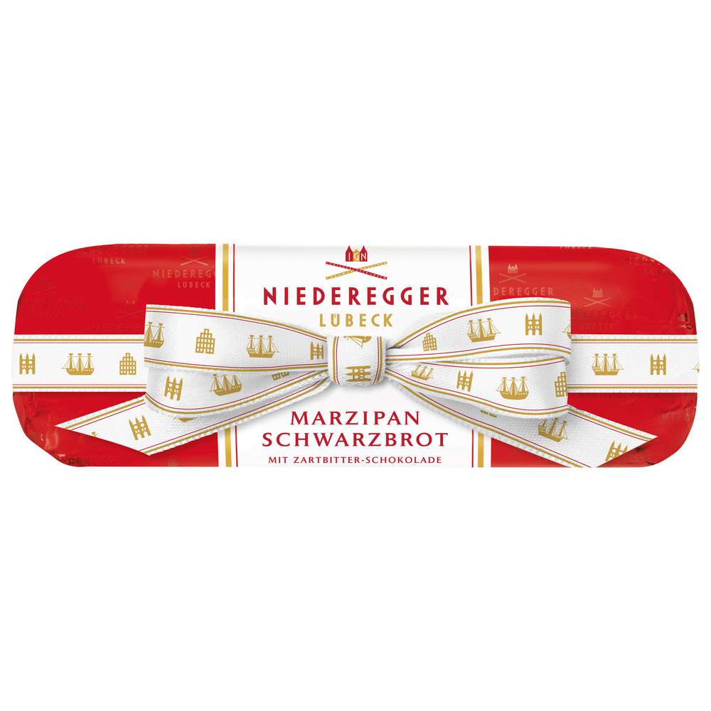 Produktabbildung Niederegger Schwarzbrot mit Schleife Marzipan
