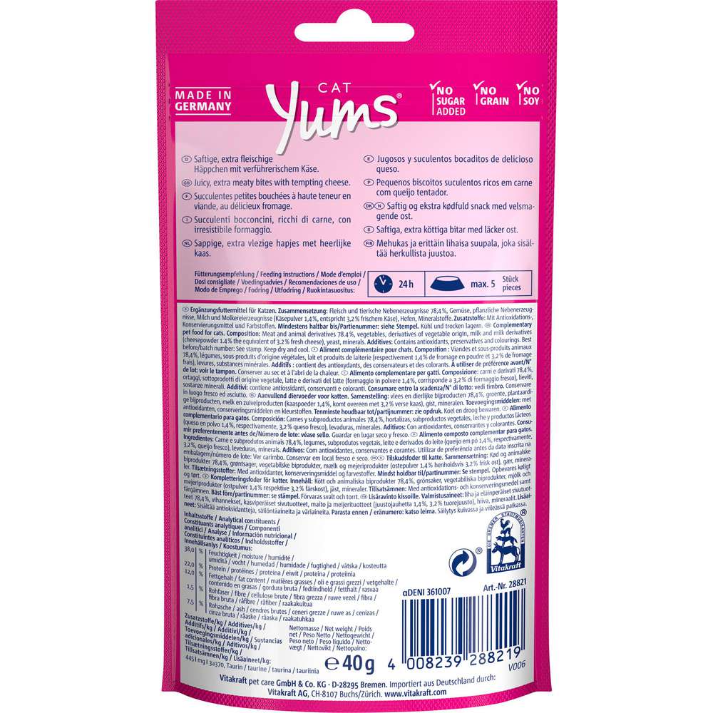 Produktabbildung Vitakraft Katzen-Snack yums, Käse