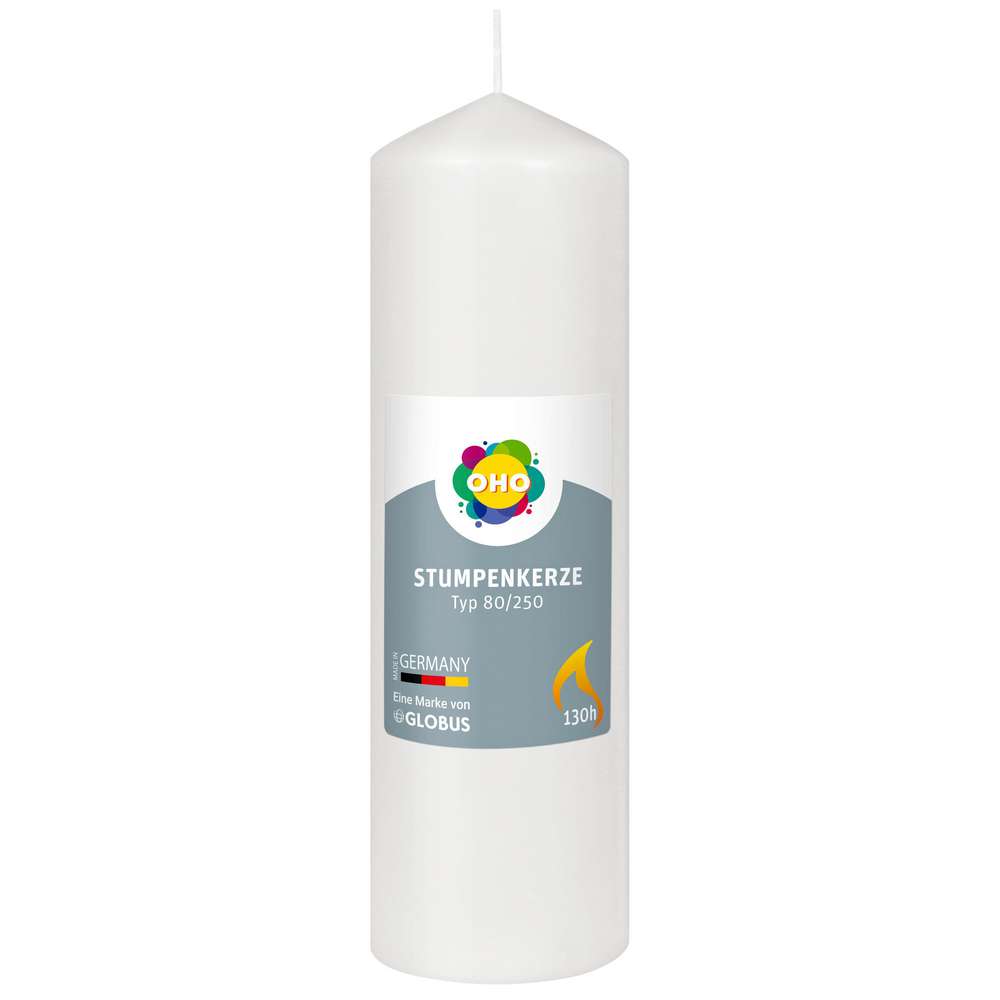 Produktabbildung OHO Stumpenkerze 80/250, weiß