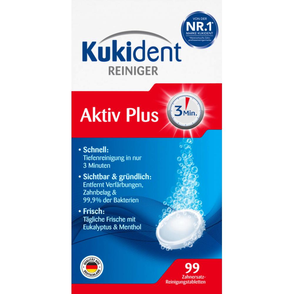 Produktabbildung keine Marke Kukident Aktiv Plus Reiniger, 99 Tabs