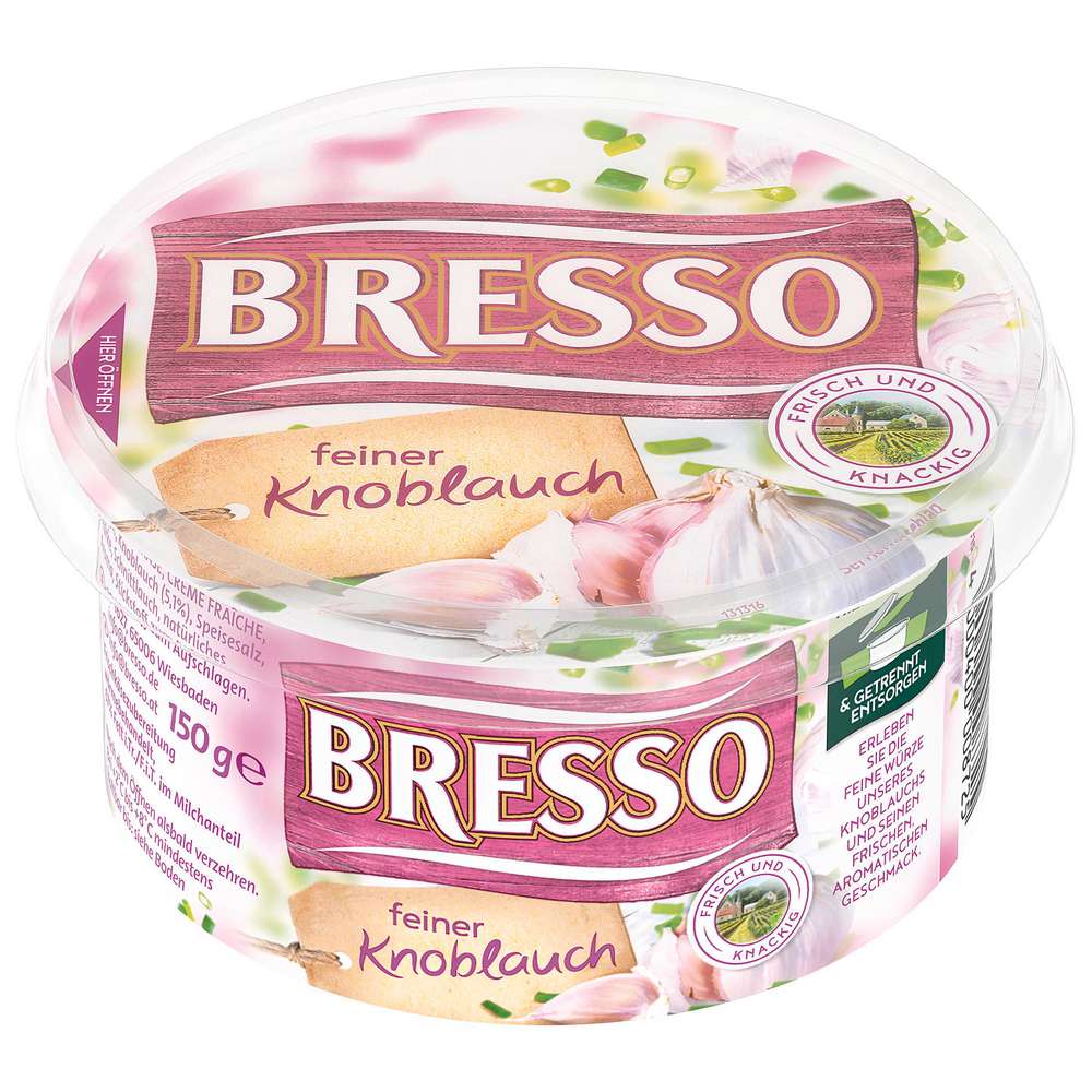 Produktabbildung Bresso Frischkäse, Knoblauch
