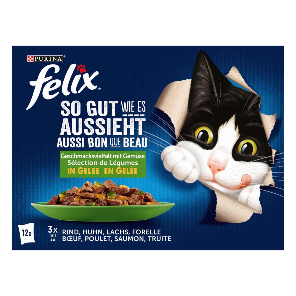 Produktabbildung Purina Katzen-Nassfutter Felix, So gut wie es aussieht, gemischte Vielfalt in Gemüse in Gelee