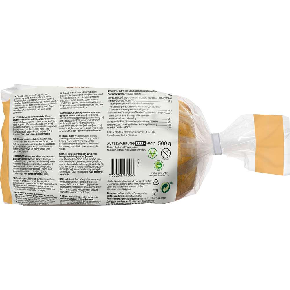 Produktabbildung Fria Classic Toast, tiefgekühlt