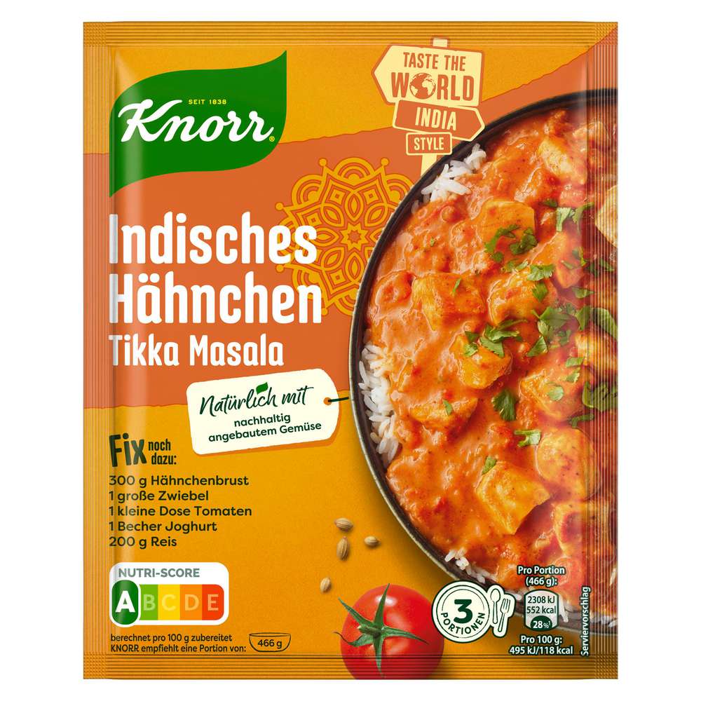 Produktabbildung Knorr Fix-Würzmischung, Indisches Hähnchen