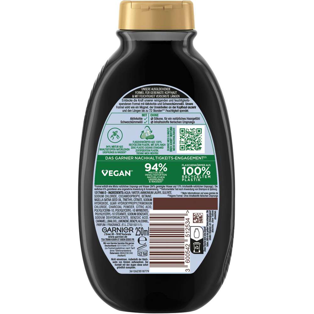 Produktabbildung Garnier Wahre Schätze Haarshampoo, Aktivkohle