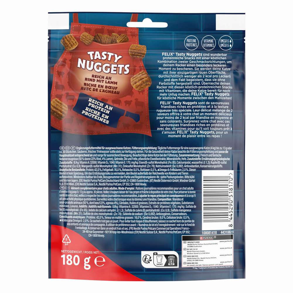 Produktabbildung Felix Katzen Tasty Nuggets Rind/Lamm
