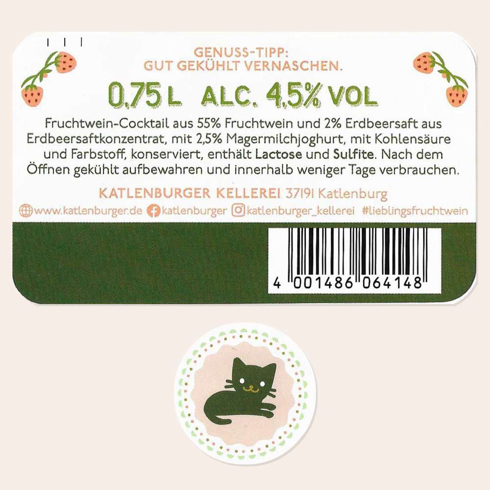 Produktabbildung Katlenburger Naschkätzchen, Erdbeere