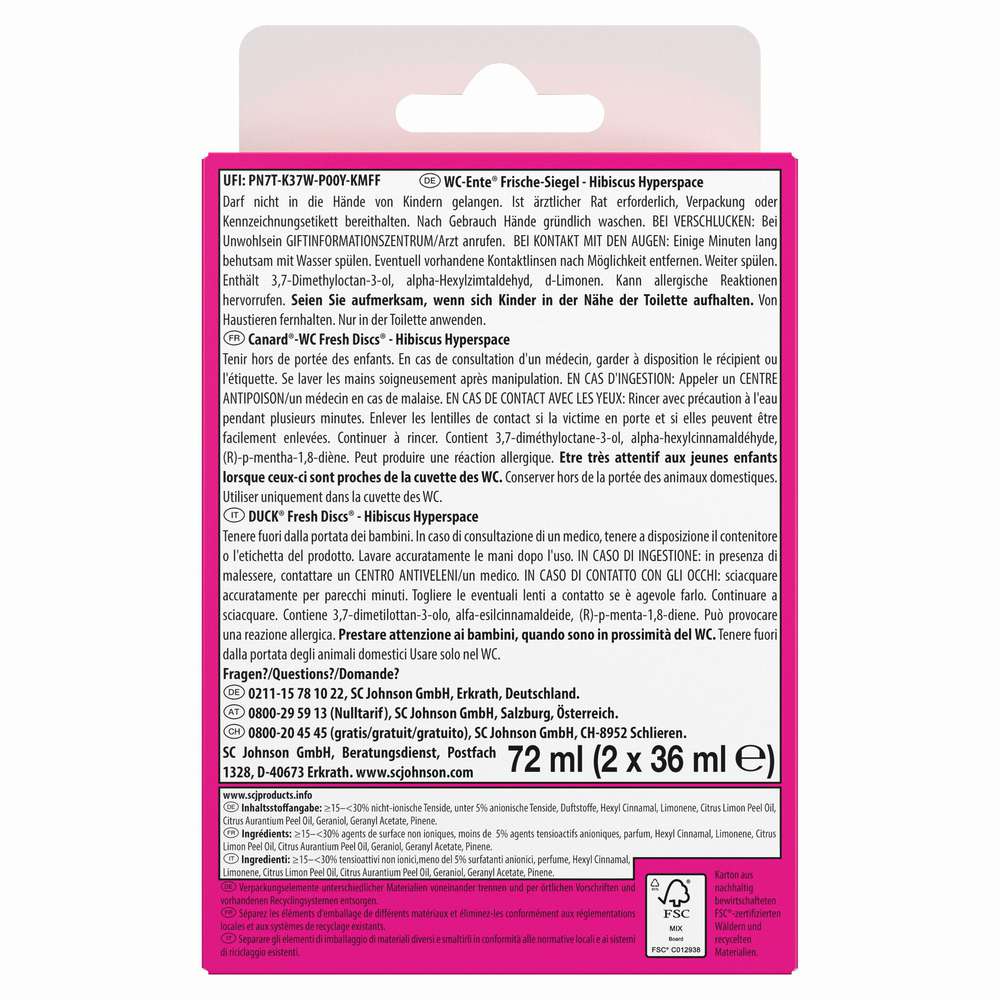 Produktabbildung WC Ente Duftspüler Frische-Siegel Nachfüller, Hibiskus