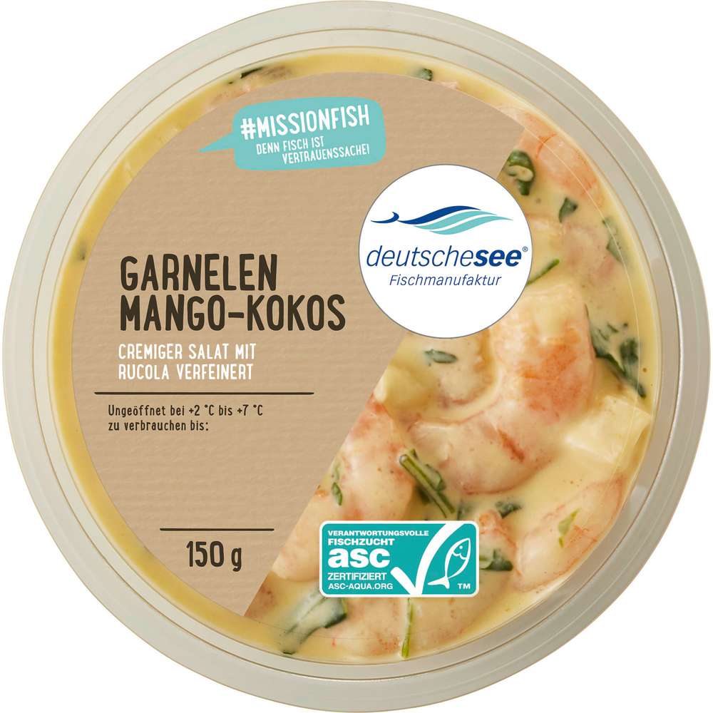 Produktabbildung Deutsche See Garnelensalat Mango-Kokos