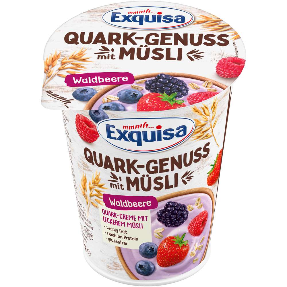 Produktabbildung Exquisa Quark-Genuss mit Hafer, Waldbeere