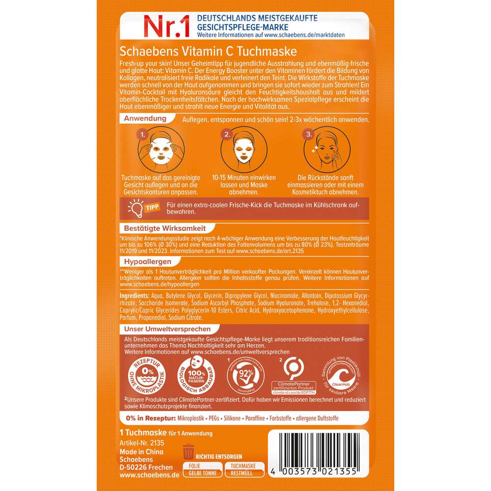 Produktabbildung Schaebens Vitamin C Tuchmaske