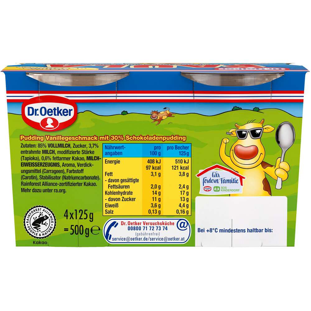 Produktabbildung Dr. Oetker Pudding Paula, Vanille mit Schockoflecken