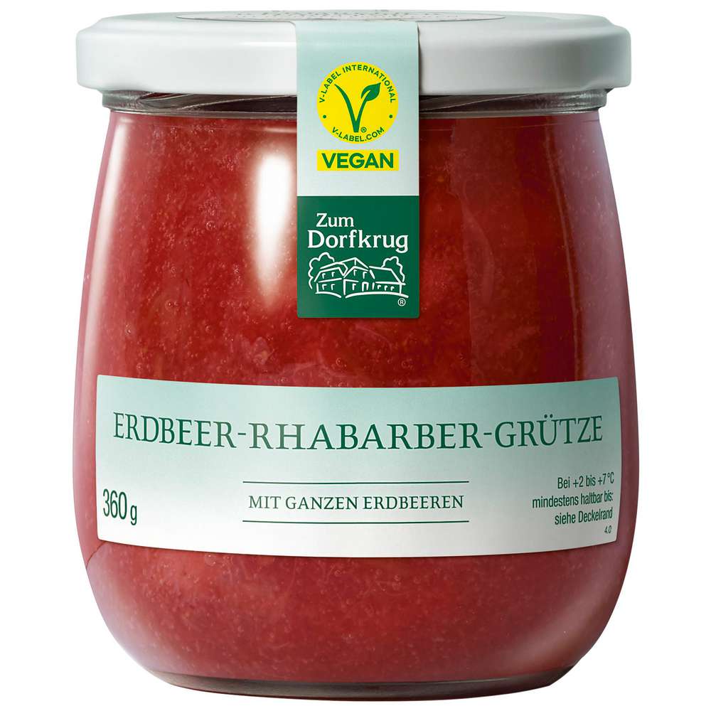 Produktabbildung Zum Dorfkrug Erdbeer-Rhabarber-Grütze 