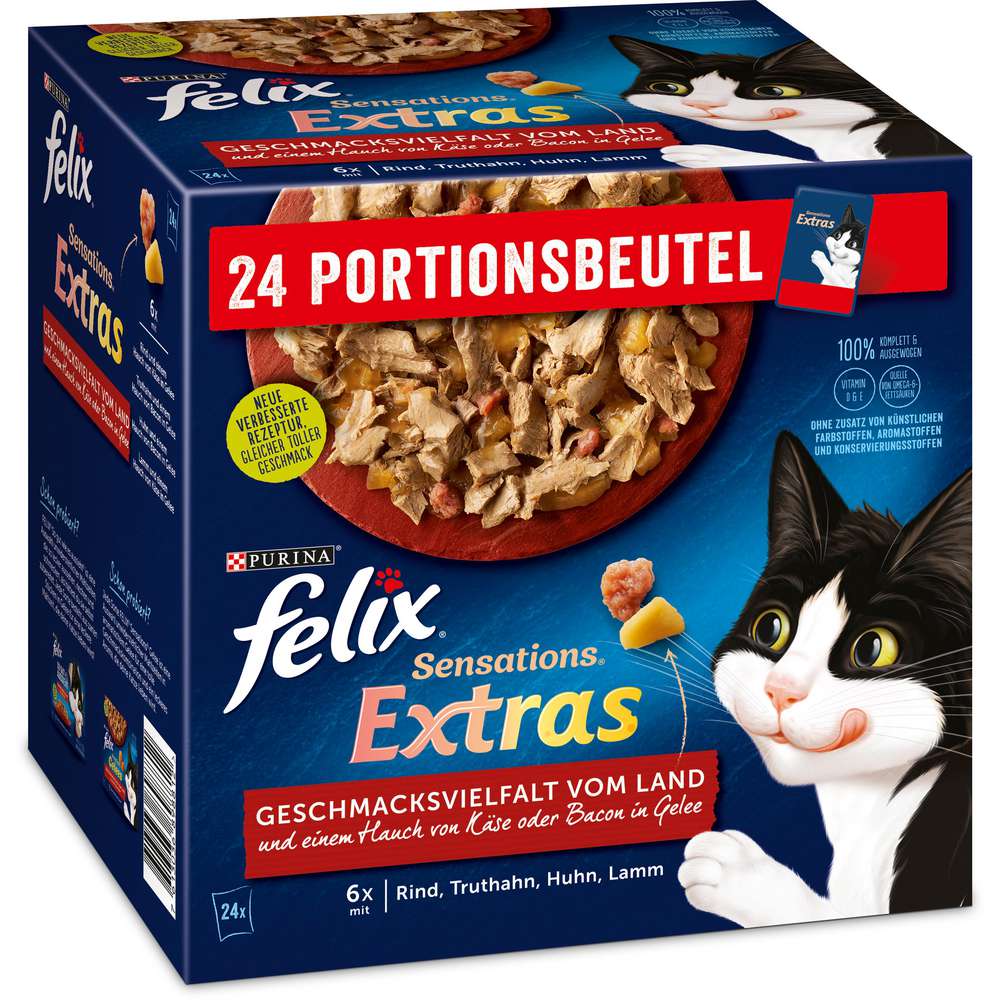 Produktabbildung Felix Katzen-Nassfutter Sensations, Extras/Fleisch