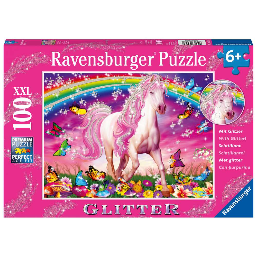 Produktabbildung Ravensburger Puzzle XXL 100 Teile Glitzer Pferdetraum