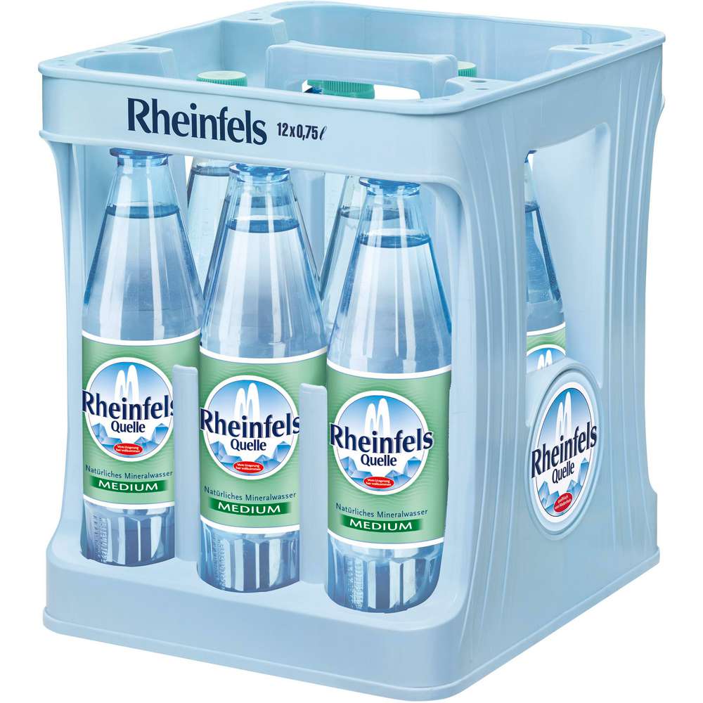 Produktabbildung Rheinfels Quelle Mineralwasser, Medium (12x 0,750 Liter)