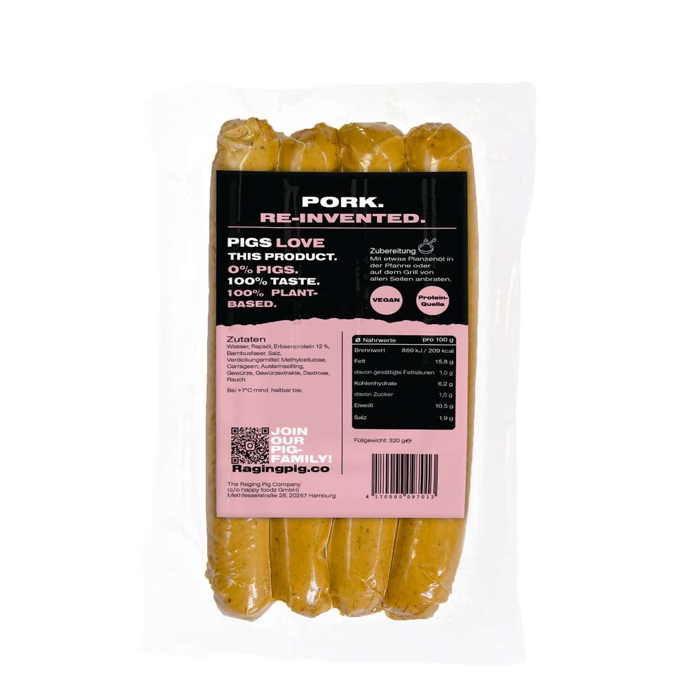 Produktabbildung The Raging Pig Company Vegane Schinkenwurst auf Erbsenbasis