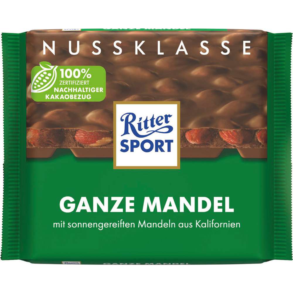 Produktabbildung Ritter Sport Tafelschokolade Nussklasse, Ganze Mandeln