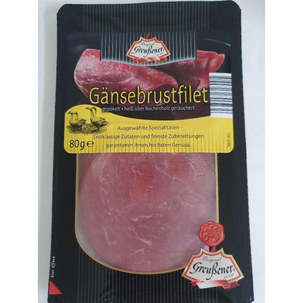 Produktabbildung Greussener Gänsebrust mild geräuchert 