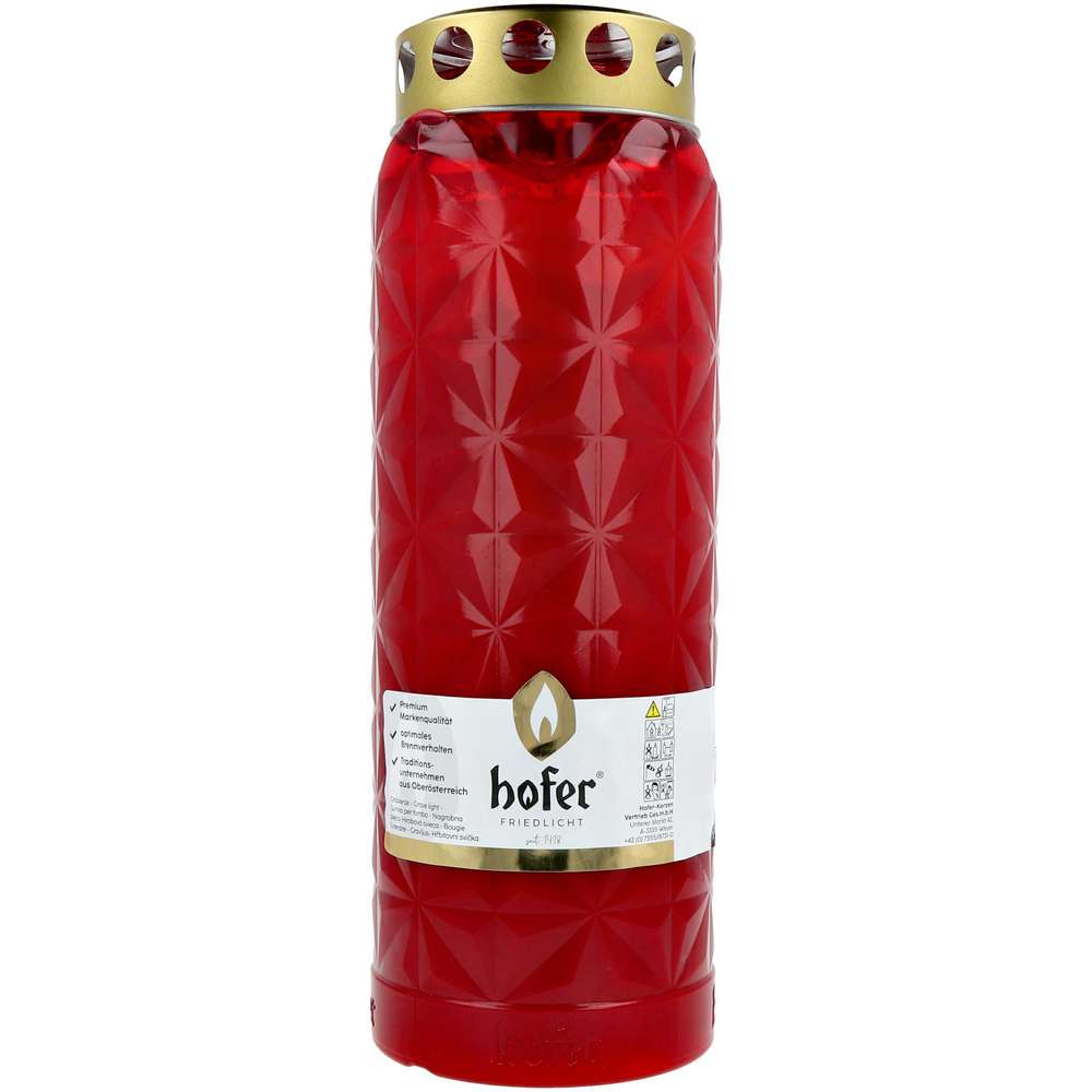 Produktabbildung Hofer Kerzen Kristalllicht rot
