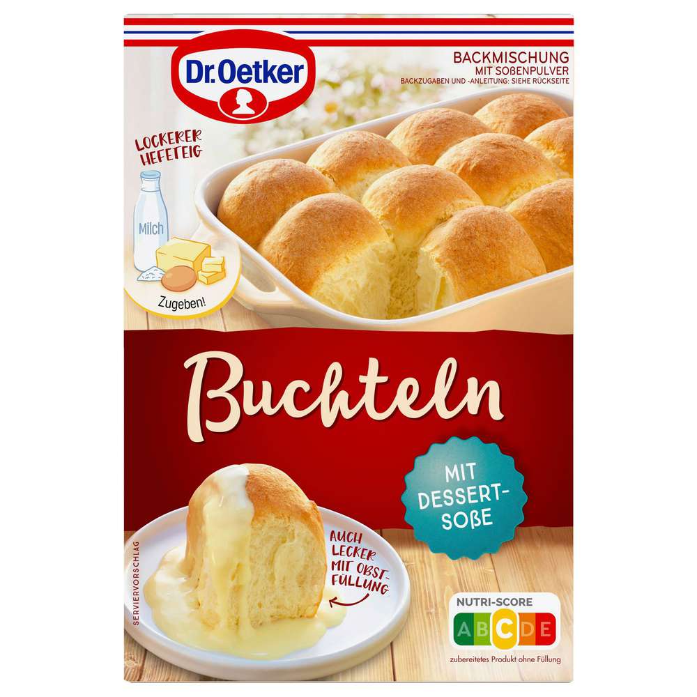 Produktabbildung Dr. Oetker Backmischung Buchteln, mit Dessert-Soße
