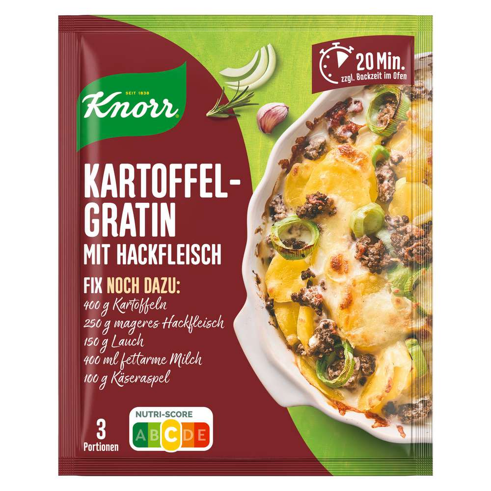 Produktabbildung Knorr Fix Würzmischung, Kartoffelgratin mit Hackfleisch