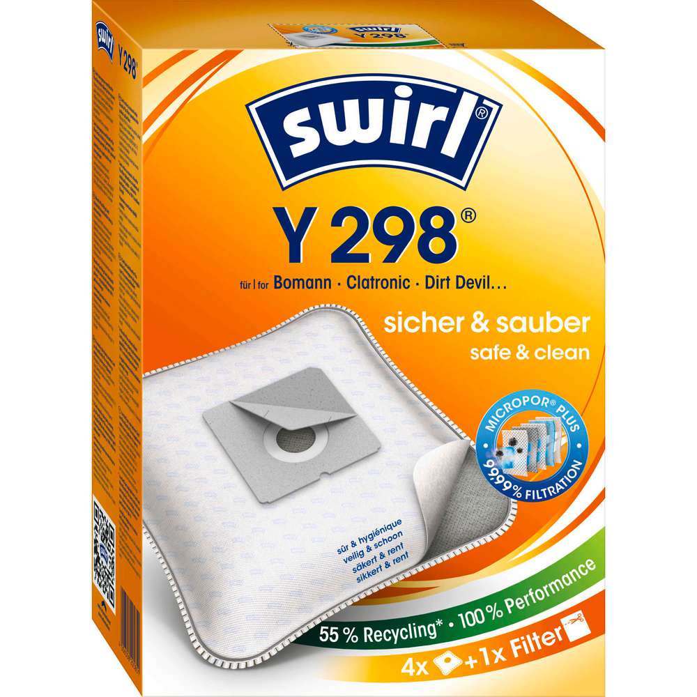 Produktabbildung Swirl Staubsaugerbeutel Y 298, safe & clean