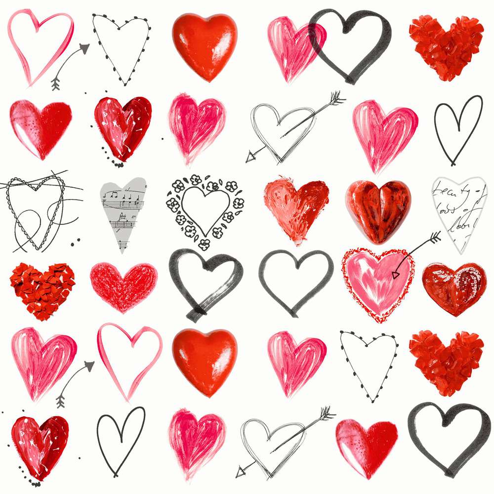 Produktabbildung Duni Papierservietten, Herz-Motiv, 33 x 33cm