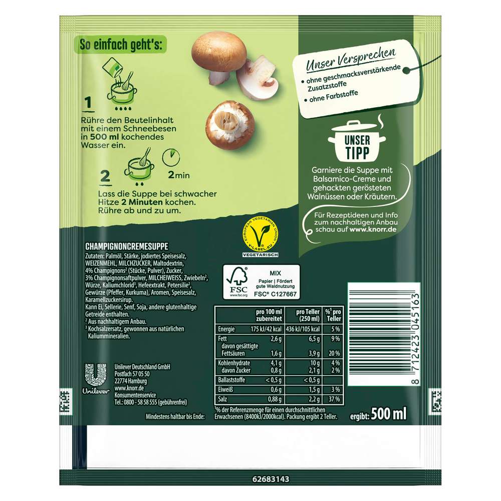 Produktabbildung Knorr Cremesuppe Feinschmecker, Champignon