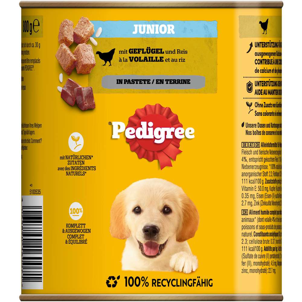 Produktabbildung Pedigree Hunde-Nassfutter Leckerbissen Junior, Geflügel/Pastete