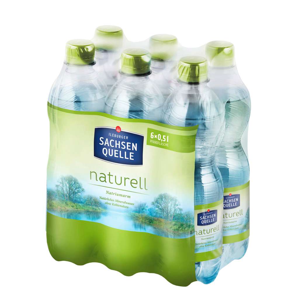 Produktabbildung Ileburger Sachsen Quelle Mineralwasser, Naturelle (6x 0,500 Liter)