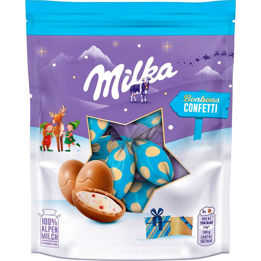 Produktabbildung Milka 	
Weihnachtsbonbons Confetti