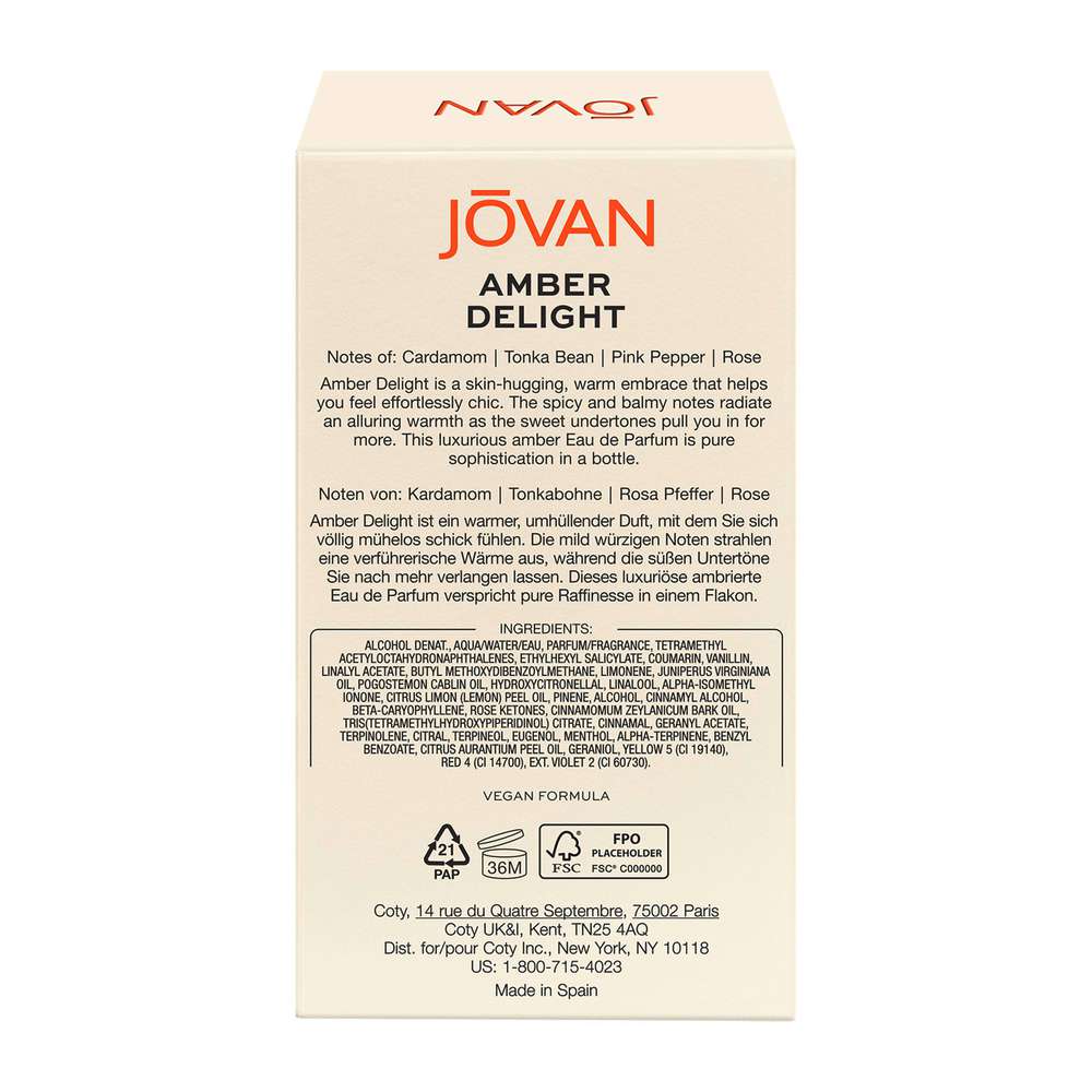Produktabbildung Jovan Eau de Parfüm Essentials Amber