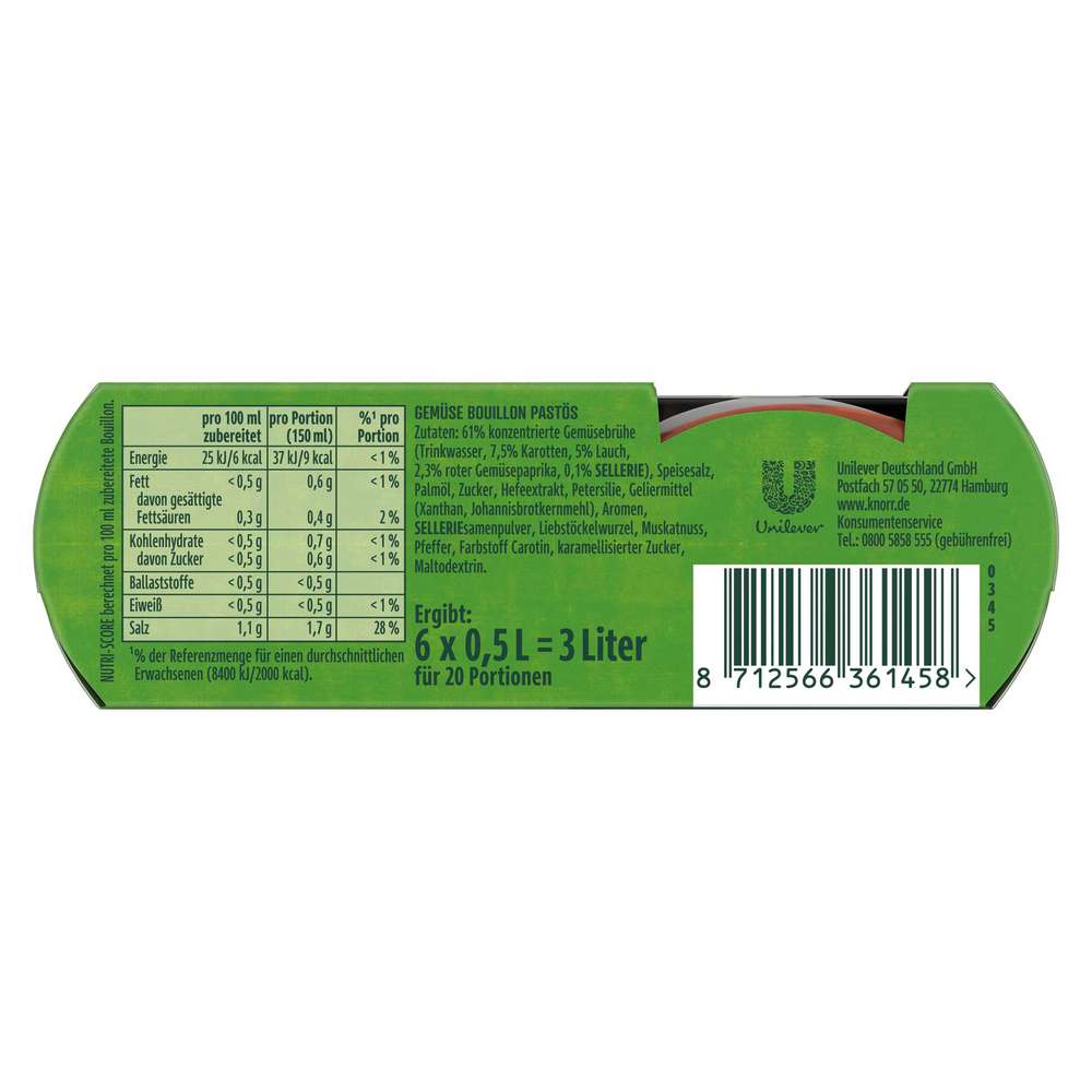 Produktabbildung Knorr Bouillon Pur, Gemüse