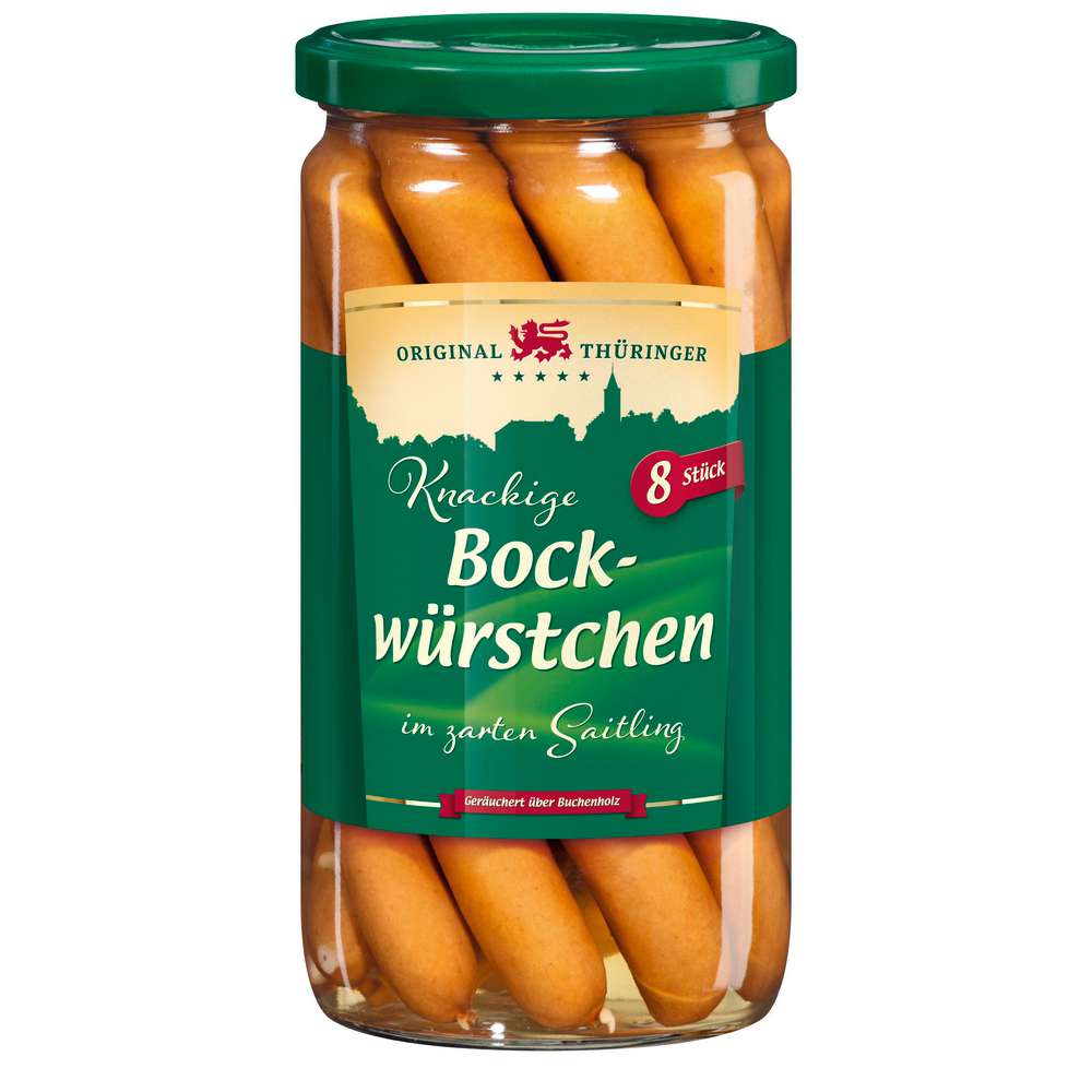 Produktabbildung Original Thüringer Knackige Bockwürstchen, im zarten Saitling