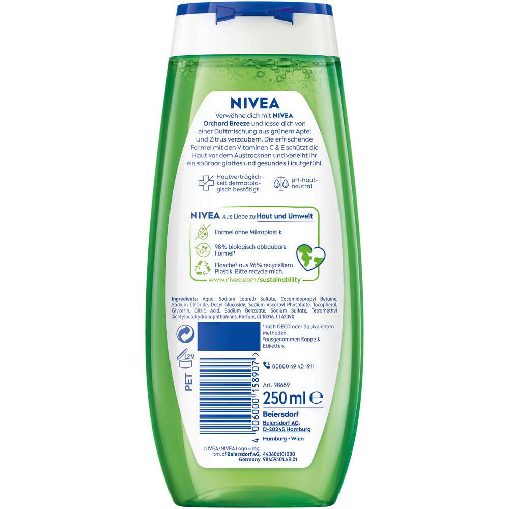 Produktabbildung Nivea Duschgel Orchard Breeze, Grüner Apfel & Zitrusduft