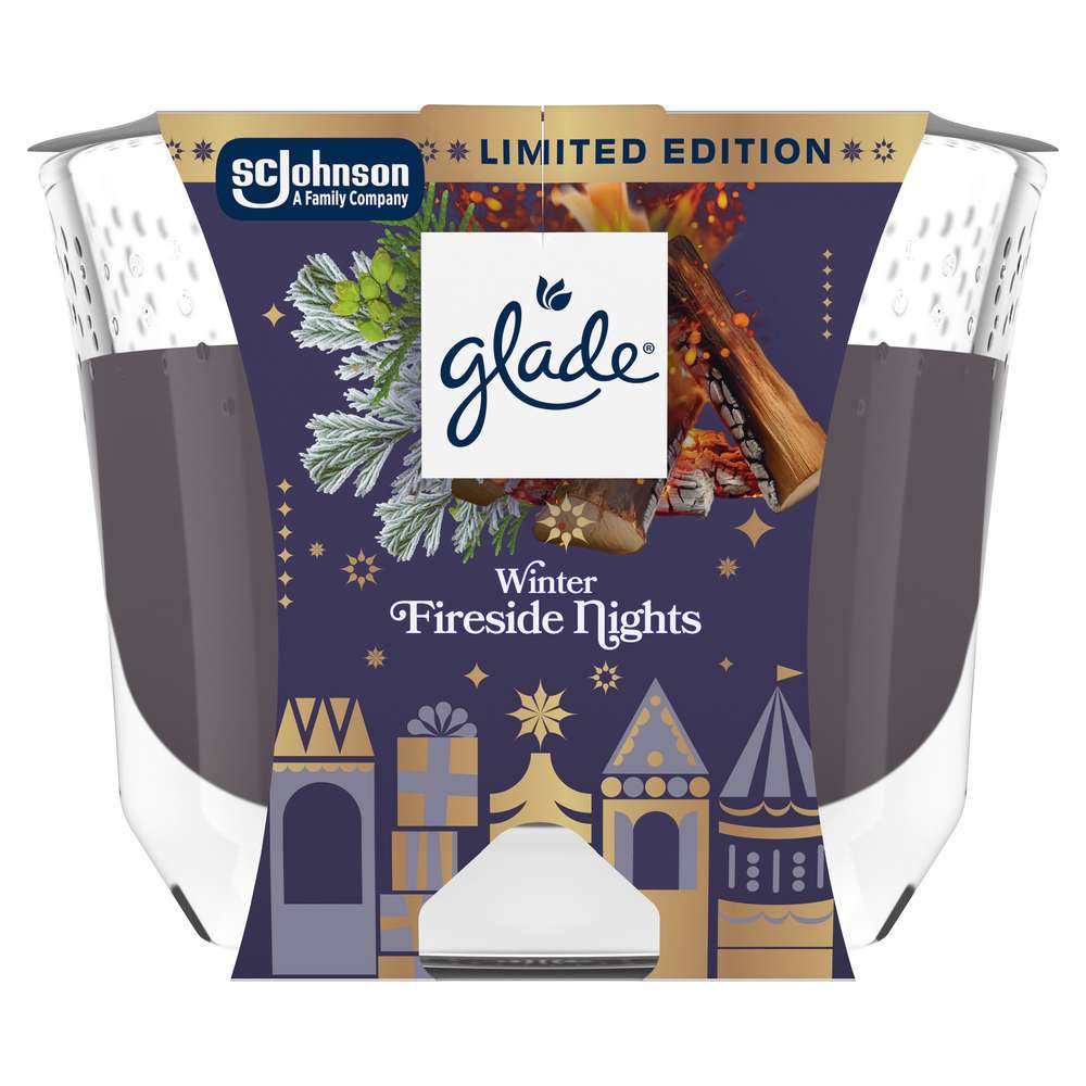 Produktabbildung Glade Duftkerze im Glas, Winter Fireside Nights